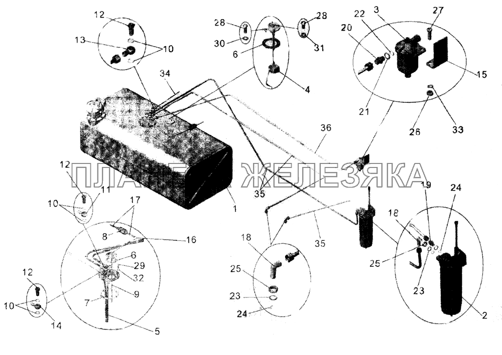 Установка топливопроводов МАЗ-105